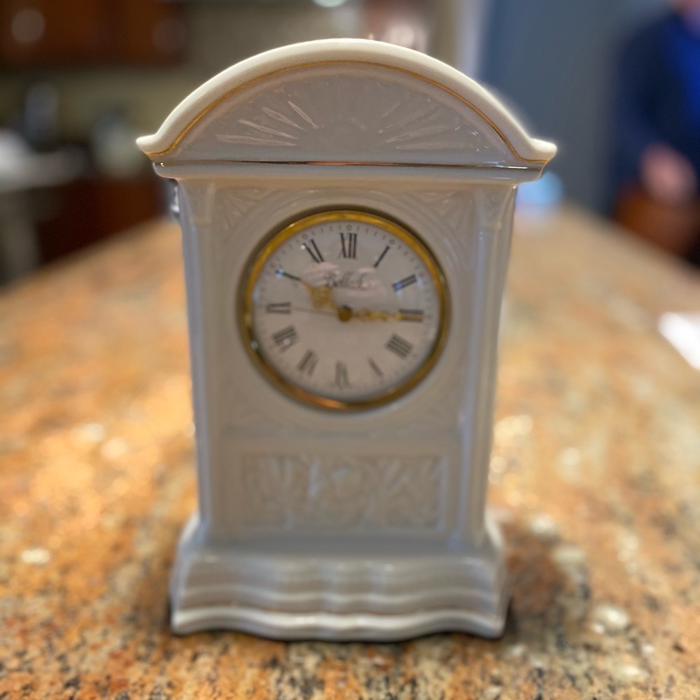 Belleek 7.5 inch mantel clock